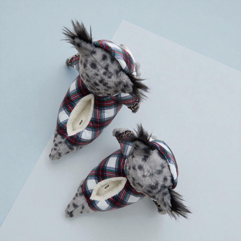 NEW!!! AERIE GREY COZY PLAID OWL CRITTER SLIPPERS - SIZE M - Picture 7 of 9